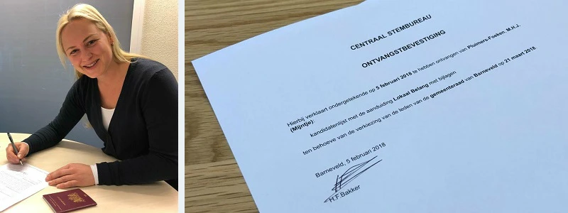 Lokaal Belang levert kieslijst in op de dag van kandidaatstelling
