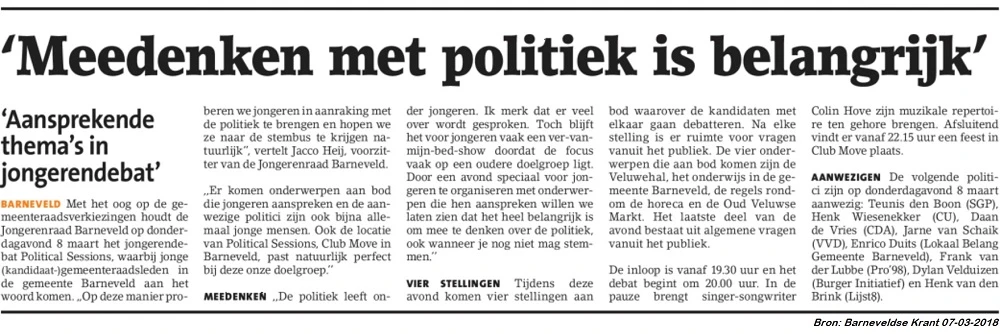 Meedenken met politiek is belangrijk