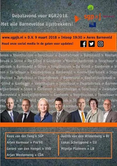 Debatavond voor #GR2018 met alle Barneveldse lijsttrekkers