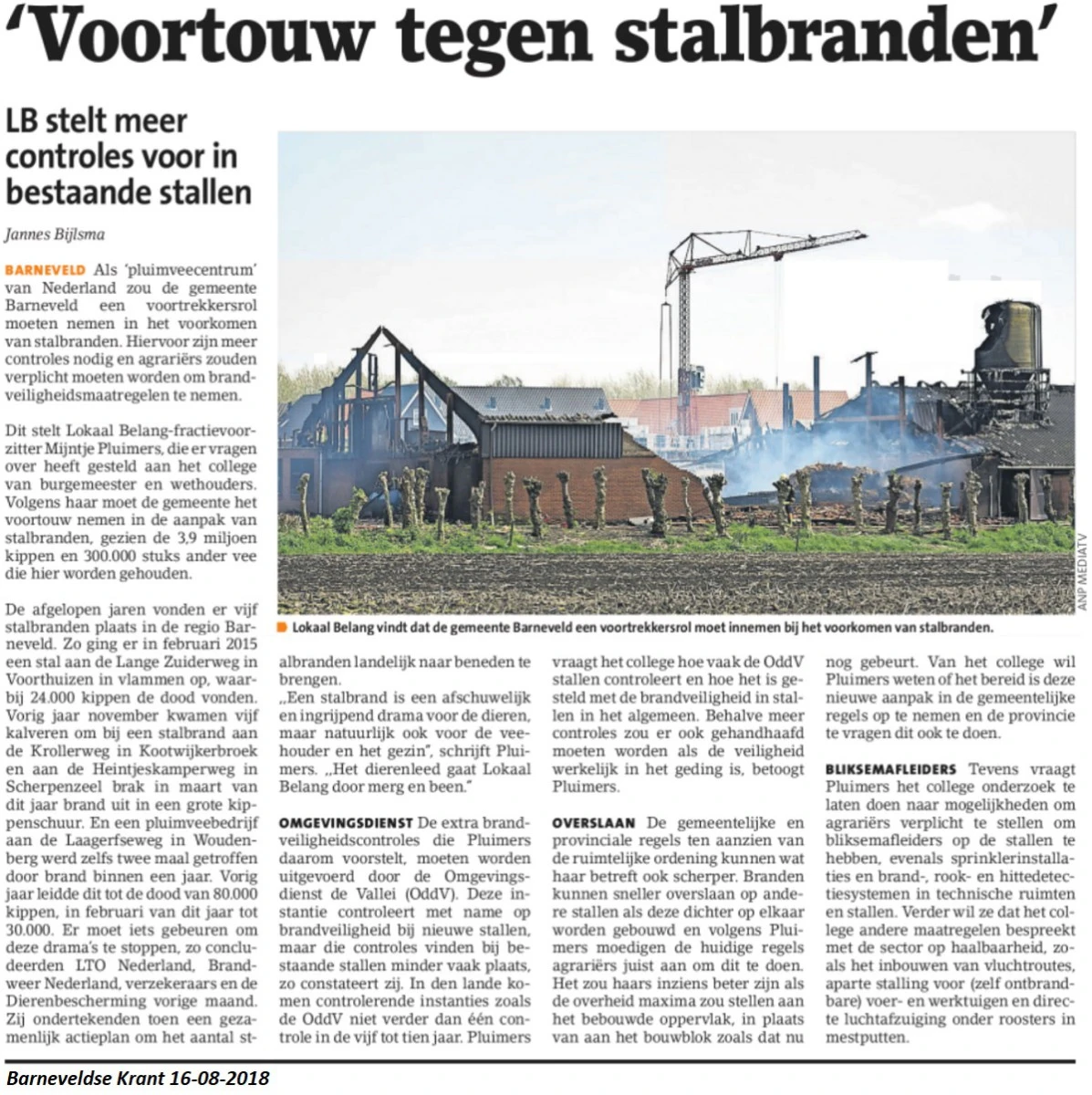 Voortouw tegen stalbranden