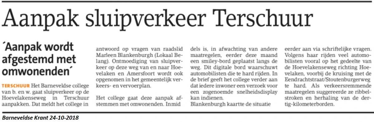 Aanpak sluipverkeer Terschuur