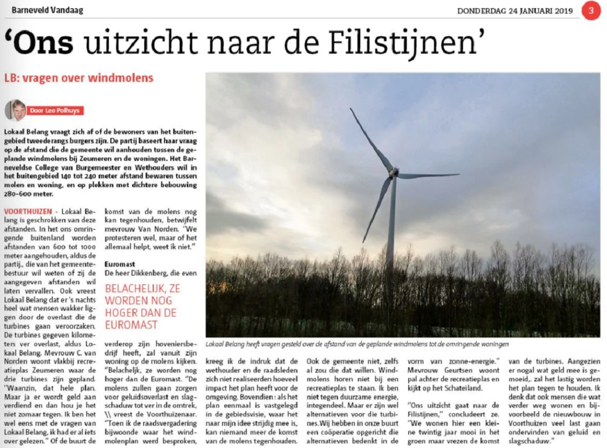 Barneveld Vandaag: Ons uitzicht naar de Filistijnen