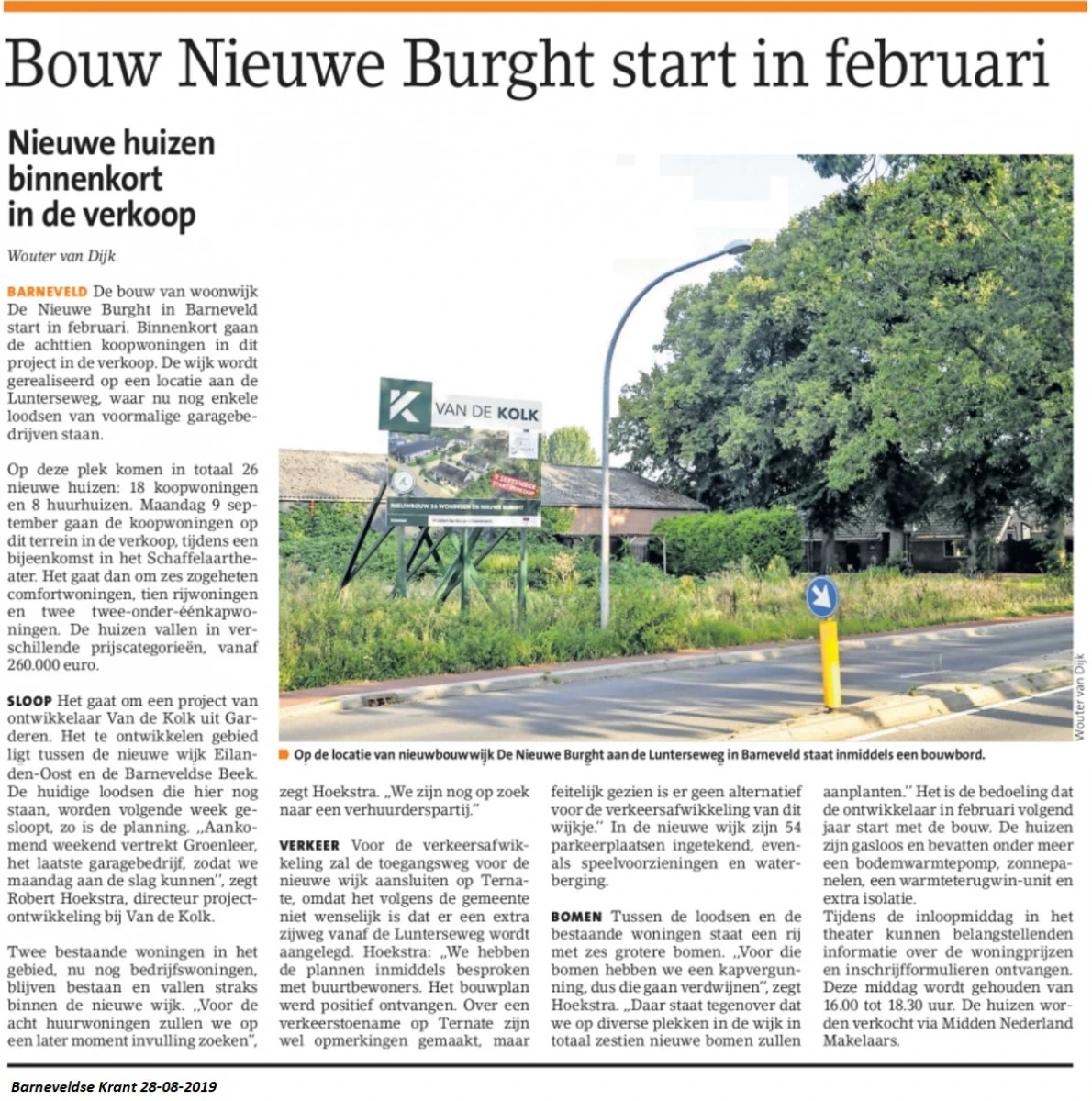 Artikel BK: Bouw woonwijk Nieuwe Burght start in februari