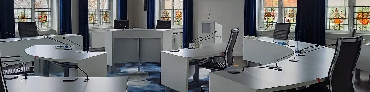 de raadzaal in Barneveld