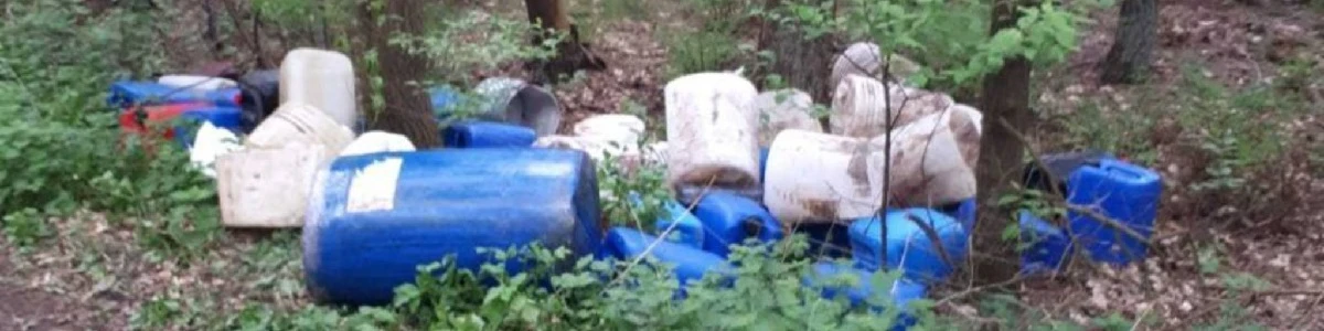 drugsafval dumpingen in de natuur