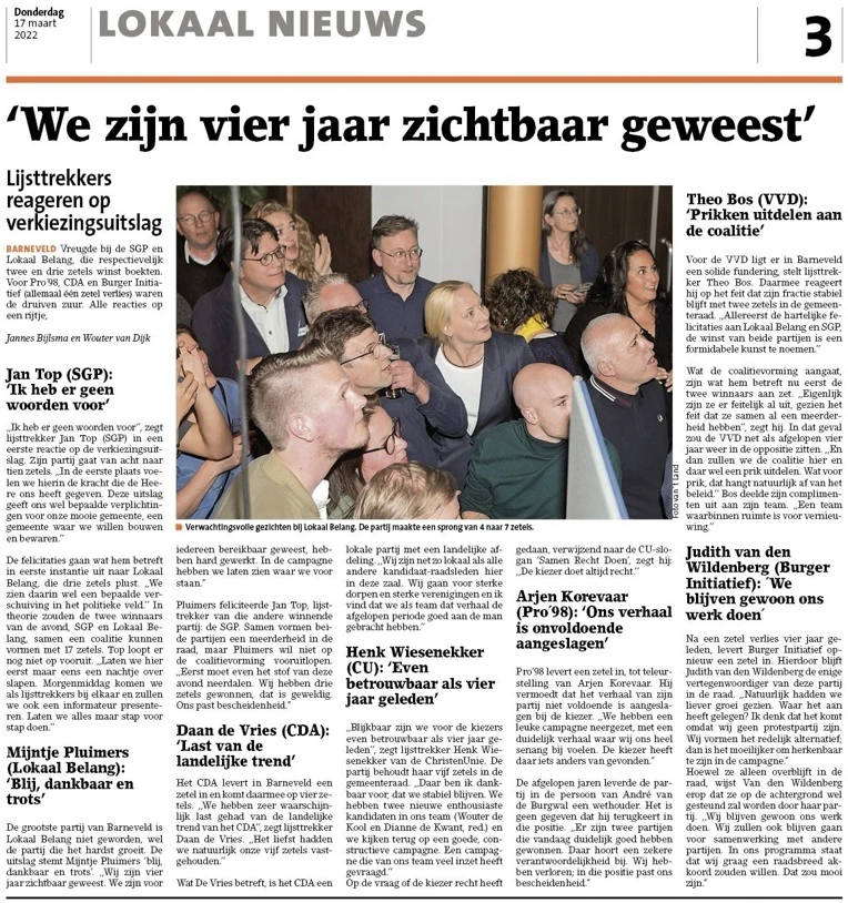 LB: We zijn vier jaar zichtbaar geweest