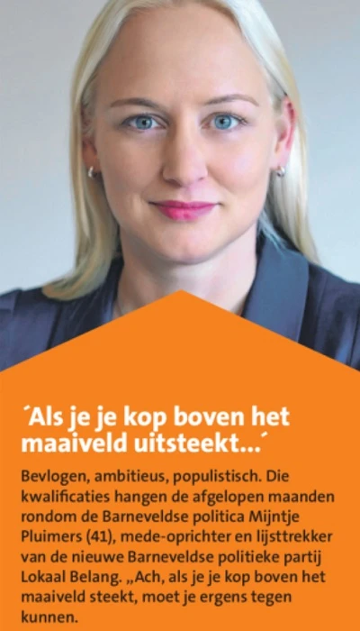Interview met lijsttrekker Mijntje Pluimers - Barneveldse Krant