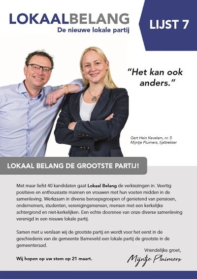 Flyer Lokaal Belang voor Garderen