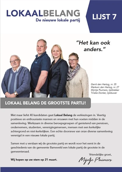 Flyer Lokaal Belang voor Stroe