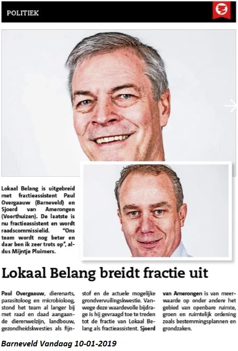 Lokaal Belang breidt fractie uit - Barneveld Vandaag 10jan2019